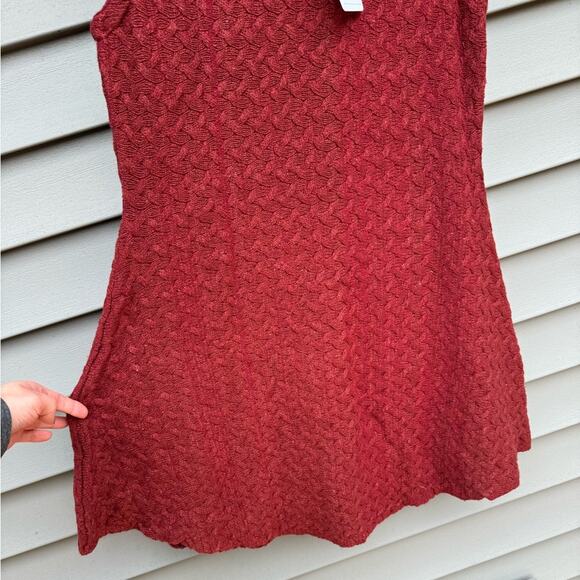 💚SALE: NWT Love Riche size L Cable Knit Sleeveless Wool Blend Dress - Rust Red - Picture 6 of 13